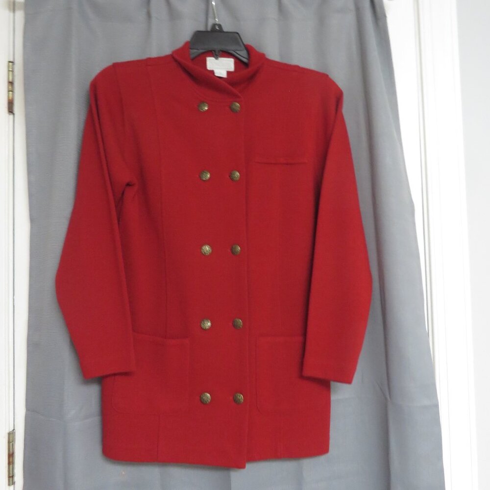❤️DONCASTER Red Double Breasted Blazer Jacket Sz Small